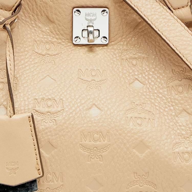 مملوكة مسبقًا MCM Beige Monogram Leather Tote