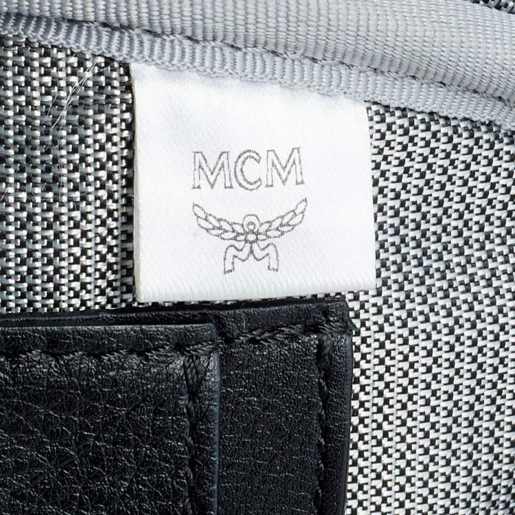 Pre Owned MCM Light Pink/Black Visetos Coated Canvas And Leather Mini Studded Stark-Bebe Boo Backpack