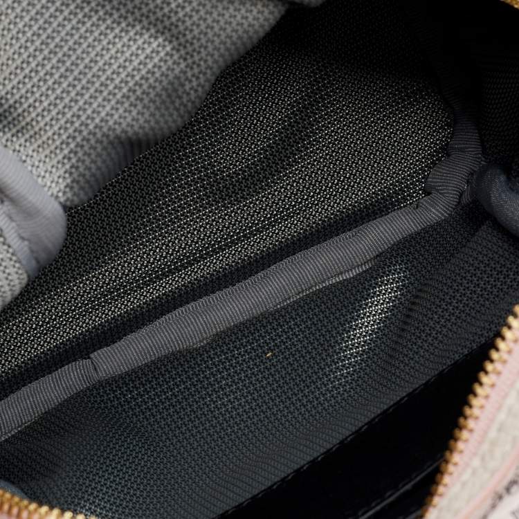 Pre Owned MCM Light Pink/Black Visetos Coated Canvas And Leather Mini Studded Stark-Bebe Boo Backpack