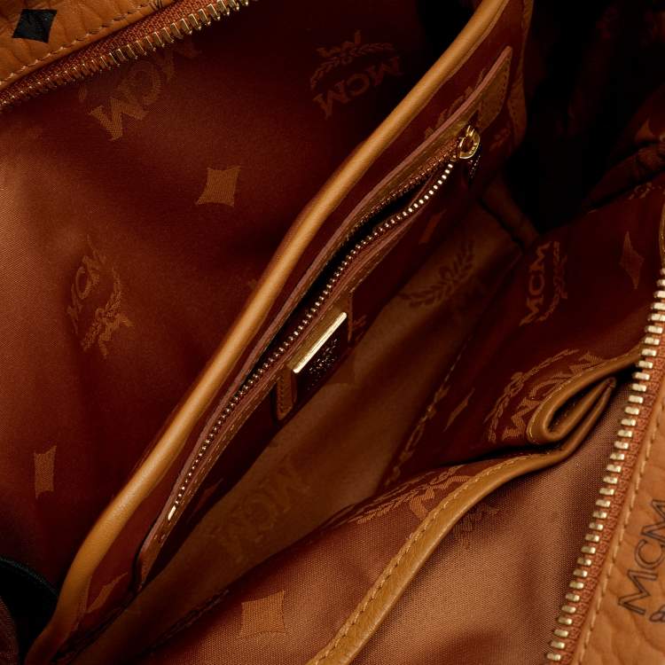 Pre Owned MCM Cognac Visetos Coated Canvas Mini Studs Stark Backpack