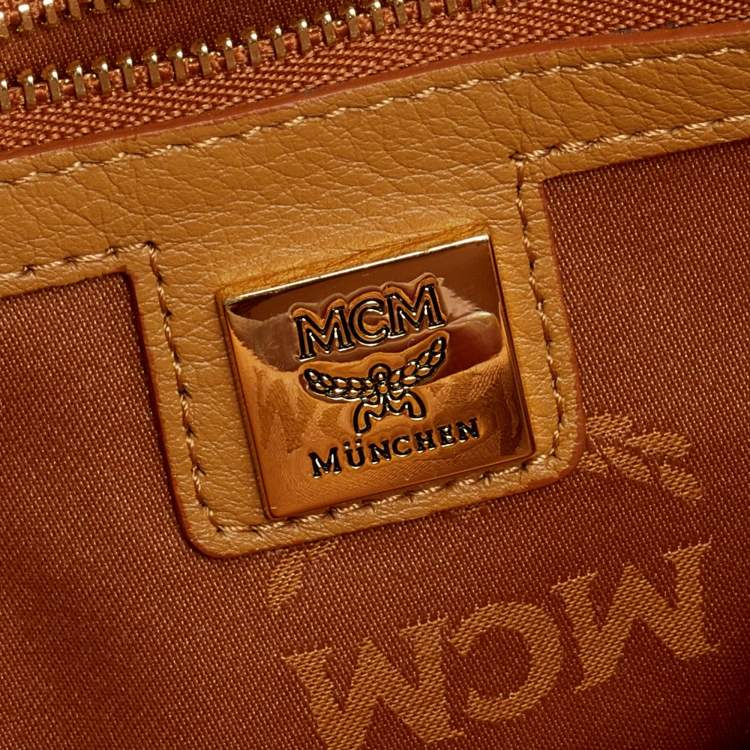 Pre Owned MCM Cognac Visetos Coated Canvas Mini Studs Stark Backpack