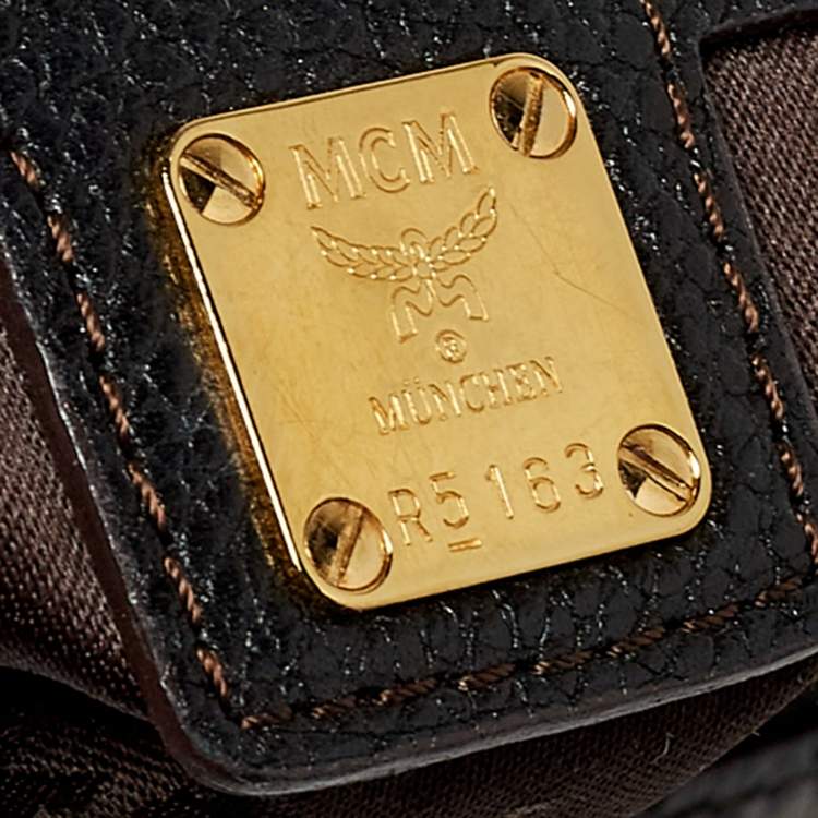 مملوكة مسبقًا MCM Black Leather Chain-Link Shoulder Bag