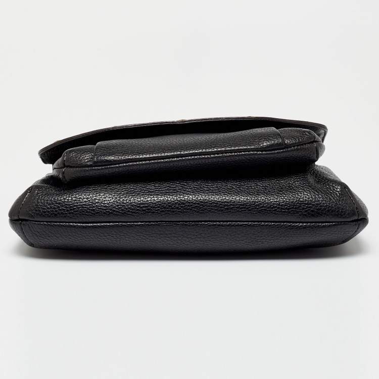 مملوكة مسبقًا MCM Black Leather Chain-Link Shoulder Bag