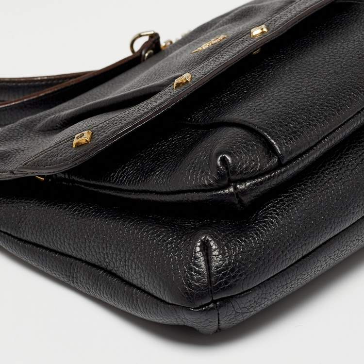 مملوكة مسبقًا MCM Black Leather Chain-Link Shoulder Bag