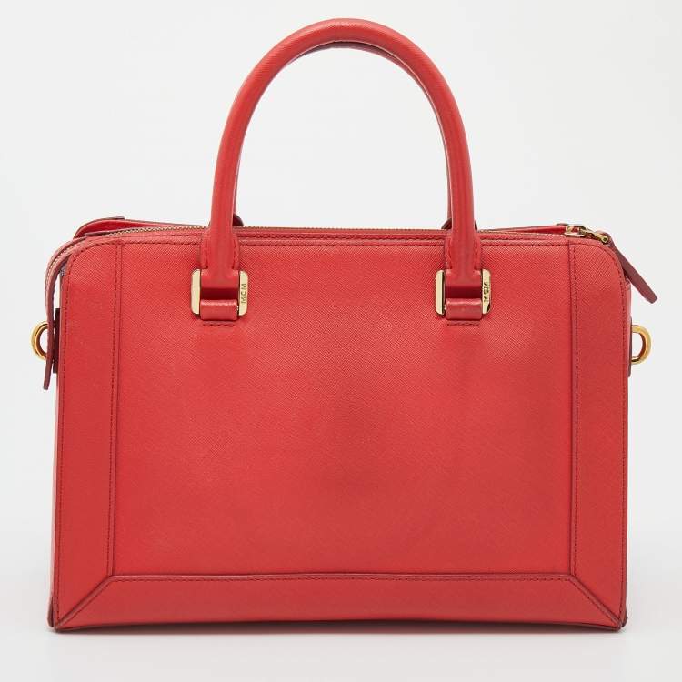 Pre Owned MCM Coral Leather Large Nuovo Tote