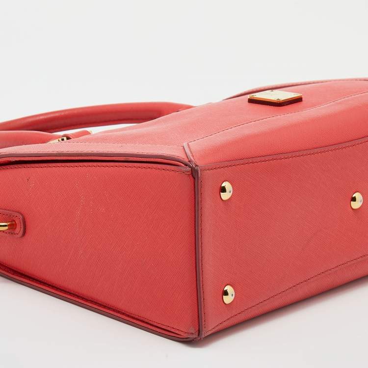 Pre Owned MCM Coral Leather Large Nuovo Tote
