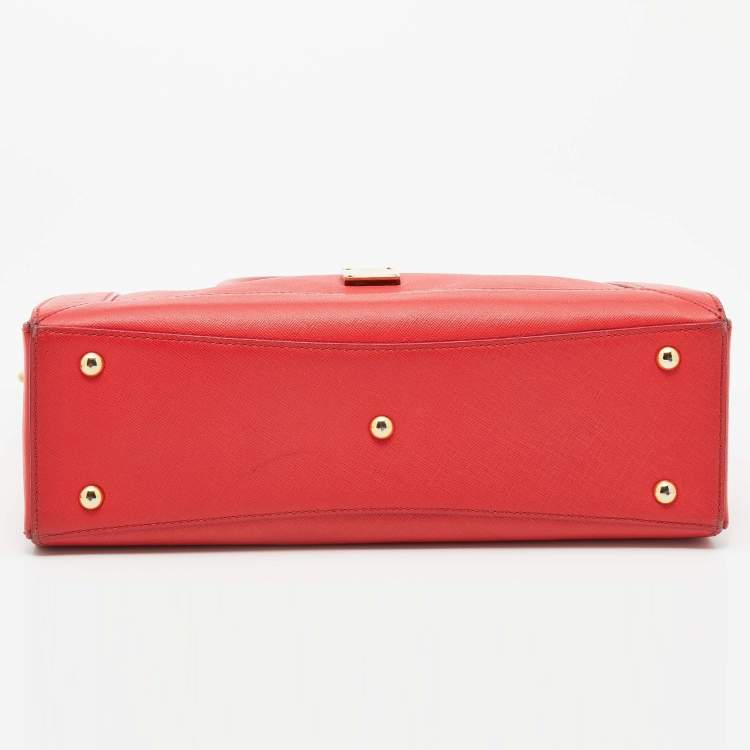 Pre Owned MCM Coral Leather Large Nuovo Tote