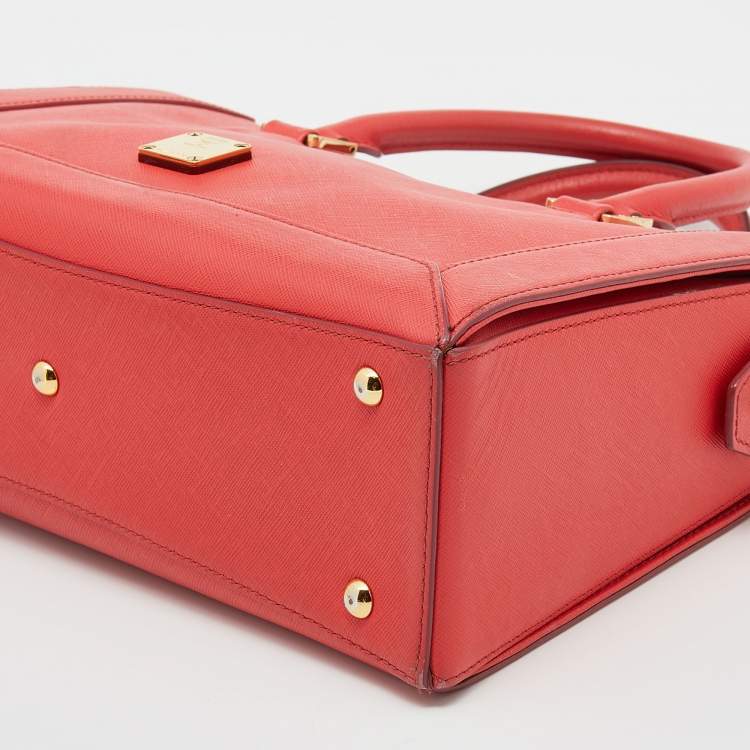 Pre Owned MCM Coral Leather Large Nuovo Tote
