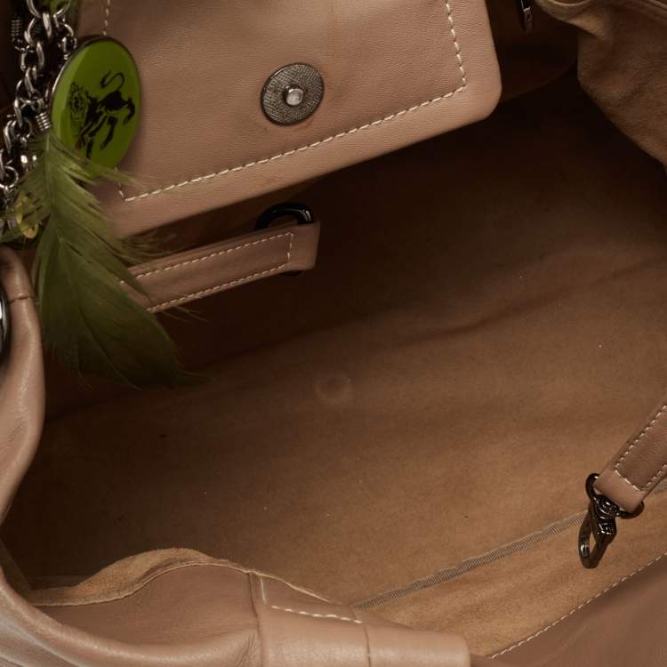 Pre Owned MCM Beige Essential Quilted Leather Logo Tote