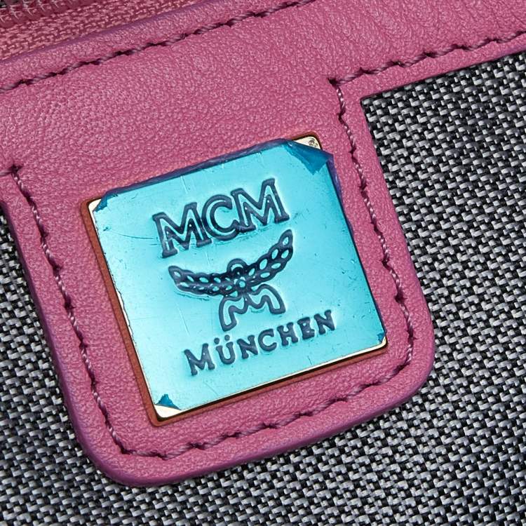 Pre Owned MCM Pink Visetos Studded Coated Canvas Stark Backpack