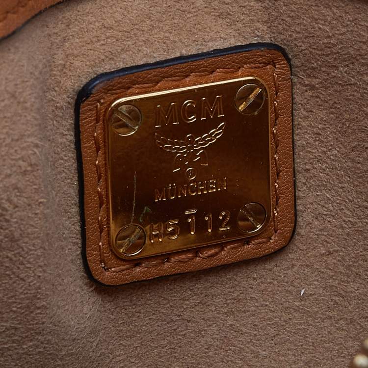 Pre Owned MCM Cognac Visetos Coated Canvas Patricia Wallet on Chain