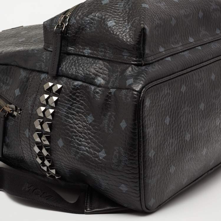 Pre Owned MCM Black Visetos Coated Canvas and Leather Large Stark Backpack