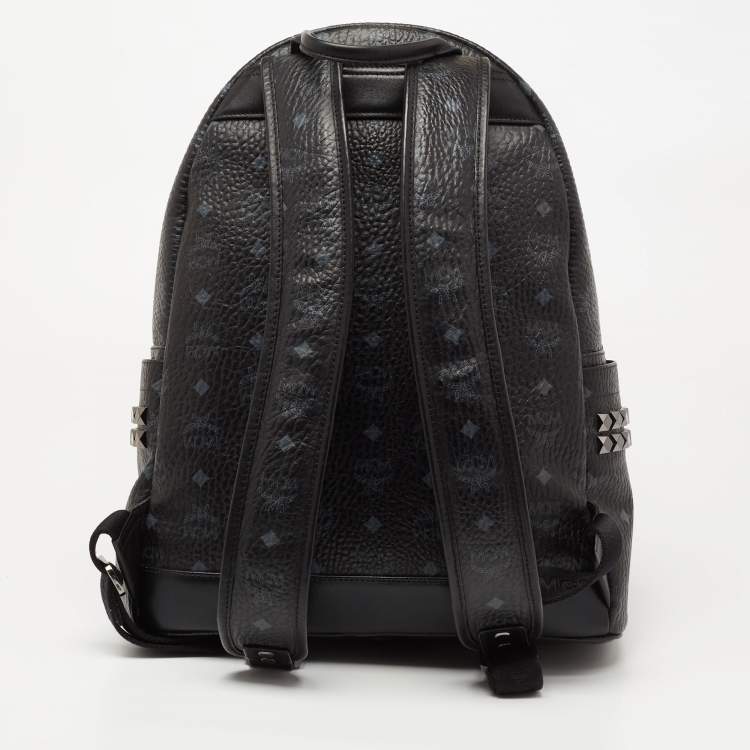 Pre Owned MCM Black Visetos Coated Canvas and Leather Large Stark Backpack