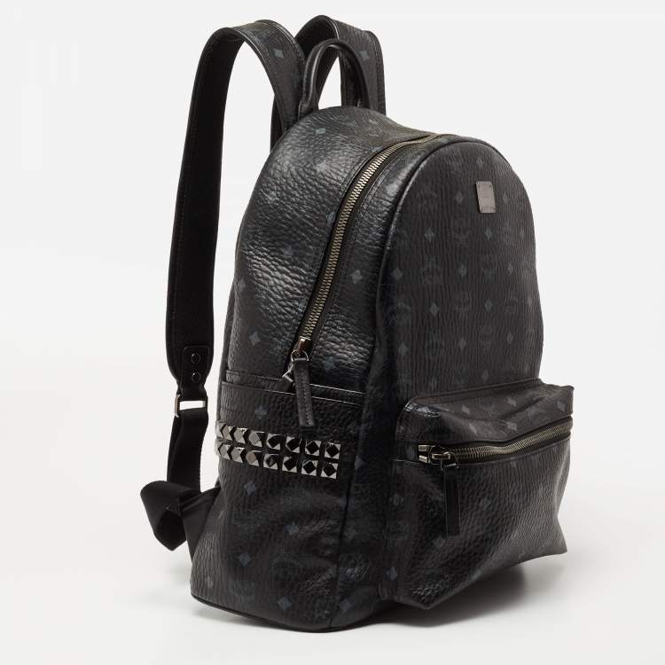 Pre Owned MCM Black Visetos Coated Canvas and Leather Large Stark Backpack