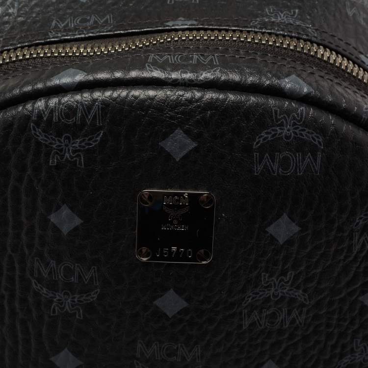Pre Owned MCM Black Visetos Coated Canvas and Leather Large Stark Backpack