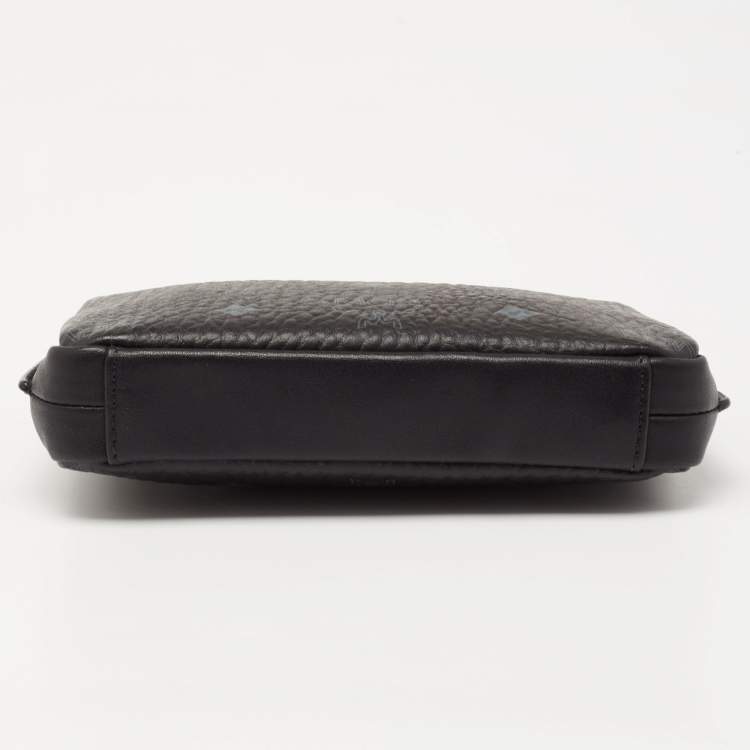 Pre Owned MCM Black Visetos Coated Canvas Baguette 