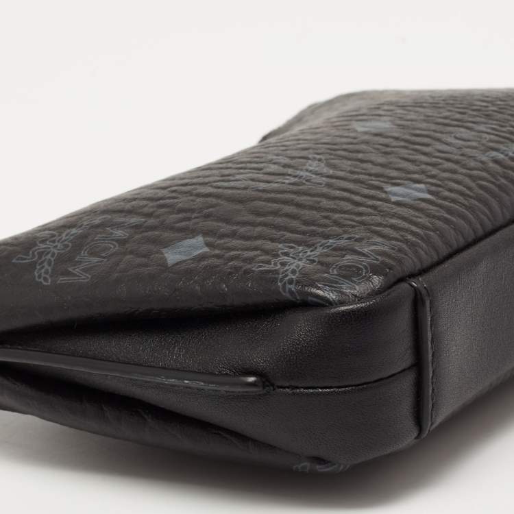 Pre Owned MCM Black Visetos Coated Canvas Baguette 