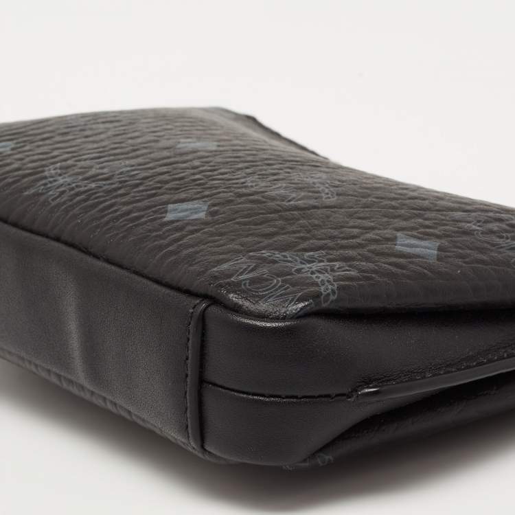 Pre Owned MCM Black Visetos Coated Canvas Baguette 
