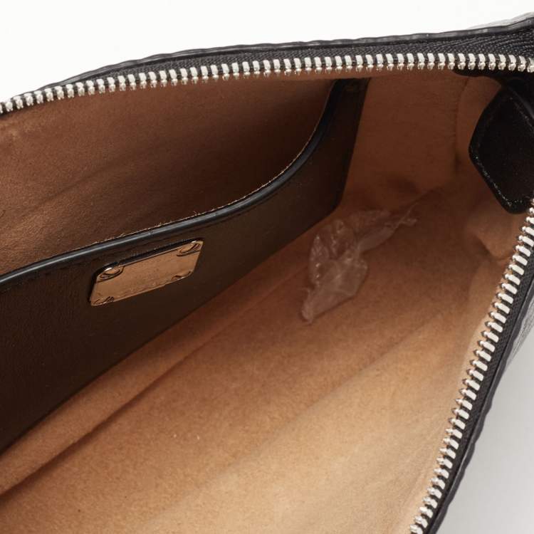 Pre Owned MCM Black Visetos Coated Canvas Baguette 