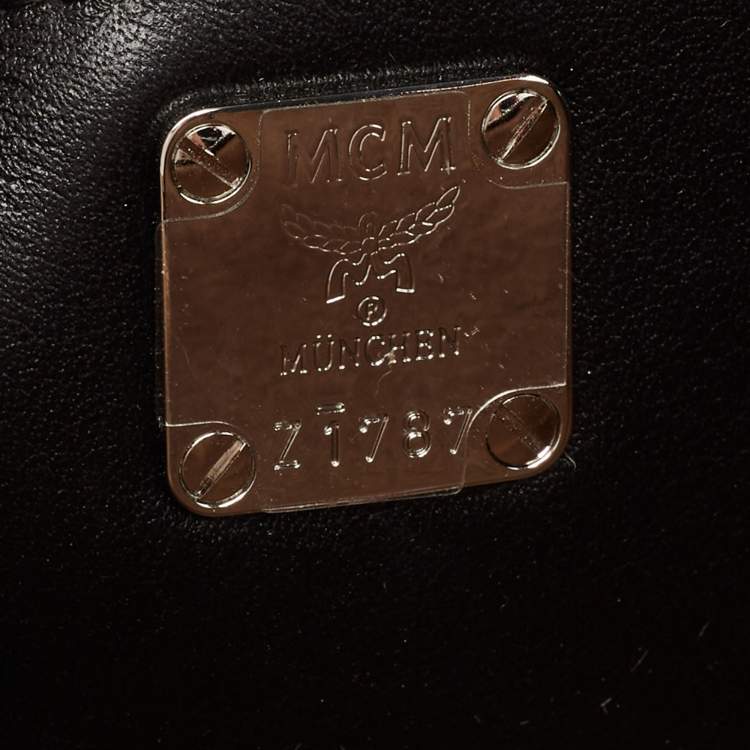 Pre Owned MCM Black Visetos Coated Canvas Baguette 