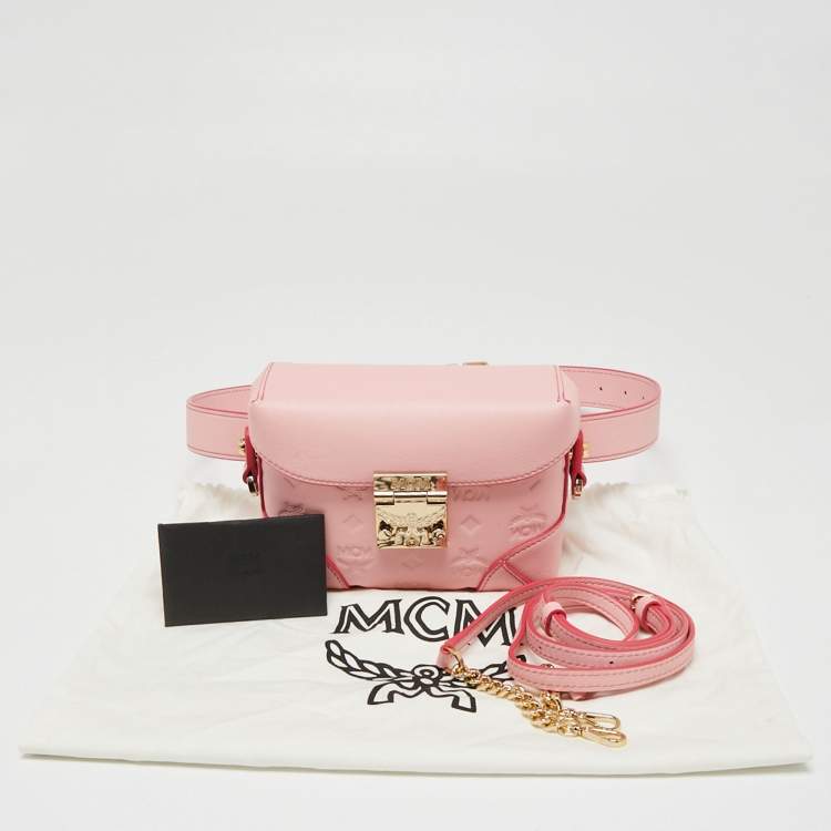 Pre Owned MCM Pink Leather Berlin Chain Belt Bag