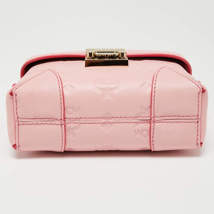 Pre Owned MCM Pink Leather Berlin Chain Belt Bag