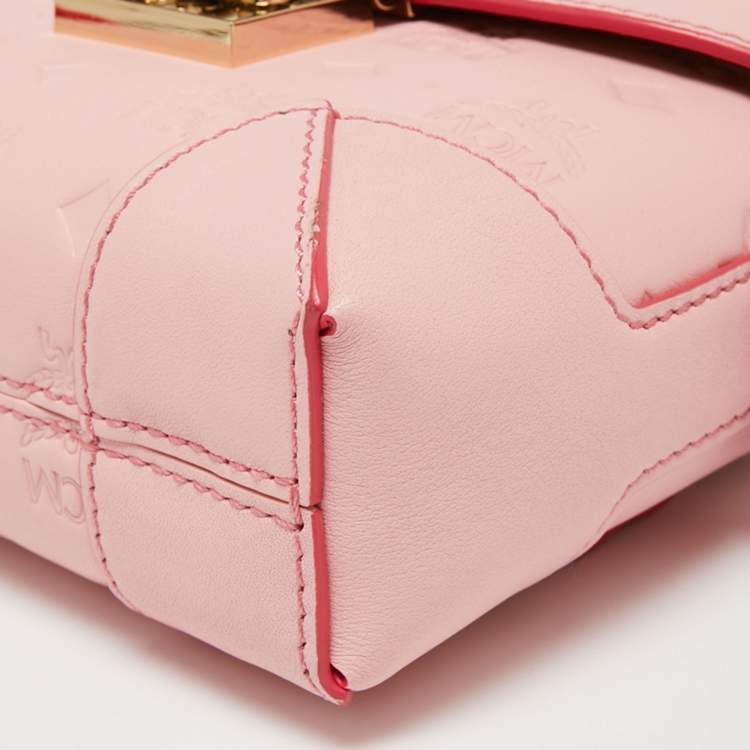 Pre Owned MCM Pink Leather Berlin Chain Belt Bag