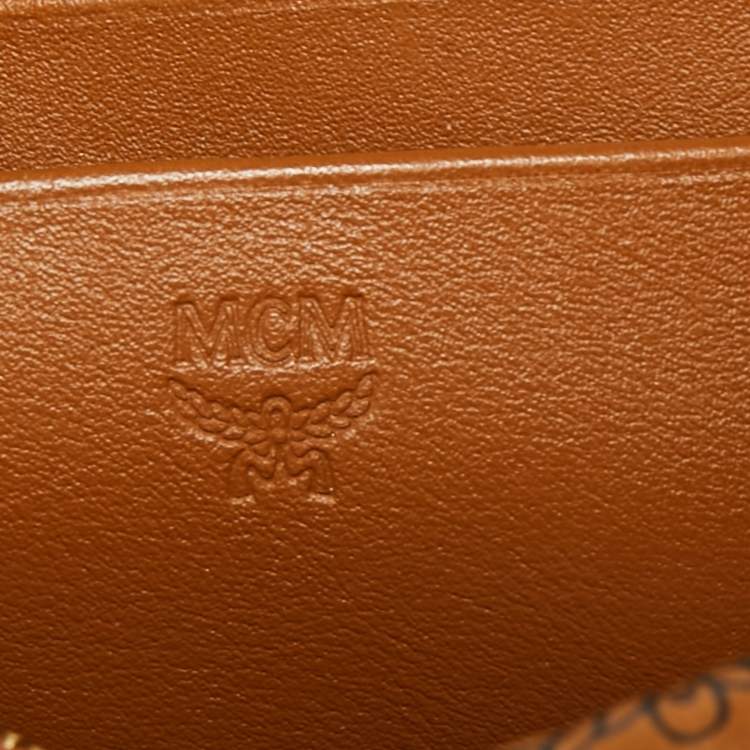 Pre Owned MCM Cognac Visetos Coated Canvas and Leather Belt Bag