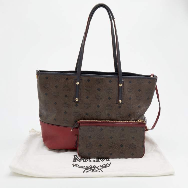 Pre Owned MCM Multicolor Visetos Coated Canvas and Leather Shopping Tote
