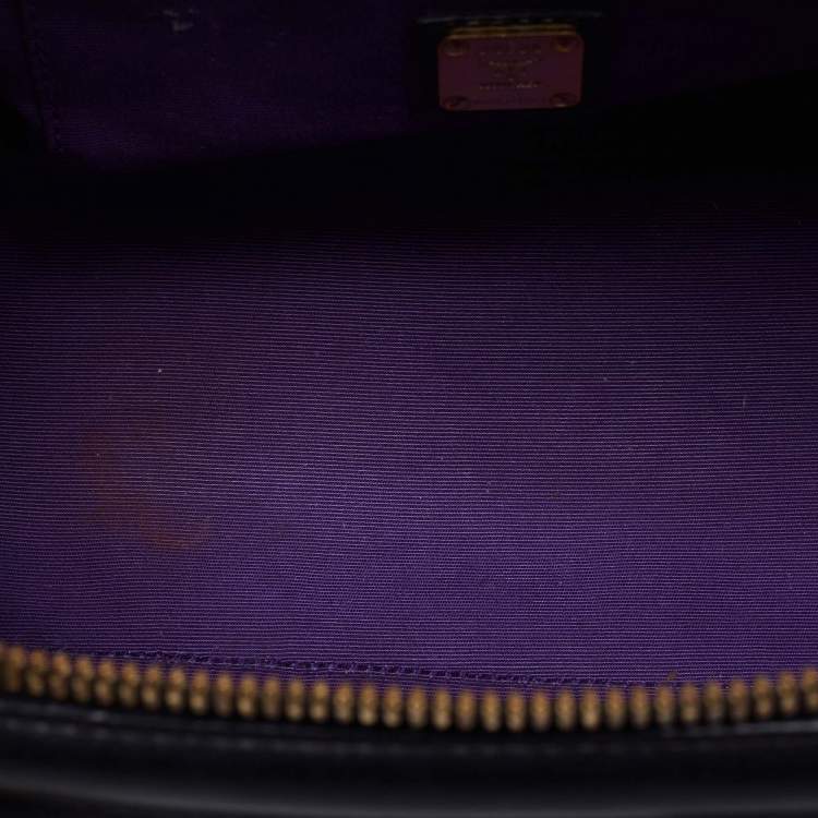Pre Owned MCM Black Leather Zip Satchel