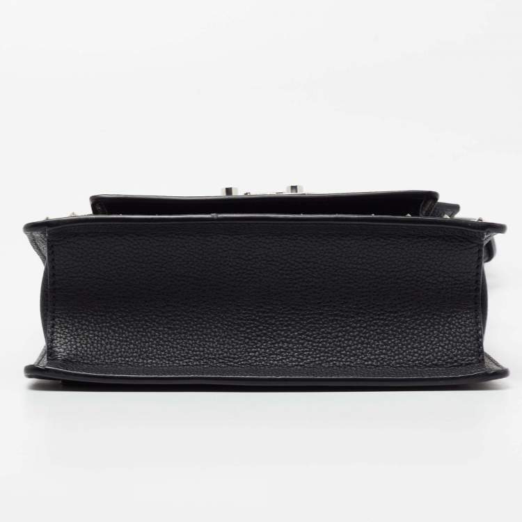 Pre Owned MCM Black Leather Patricia Studded Top Handle Bag