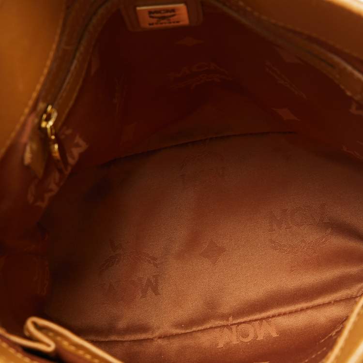 Pre Owned MCM Cognac Visetos Coated Canvas And Leather Tote
