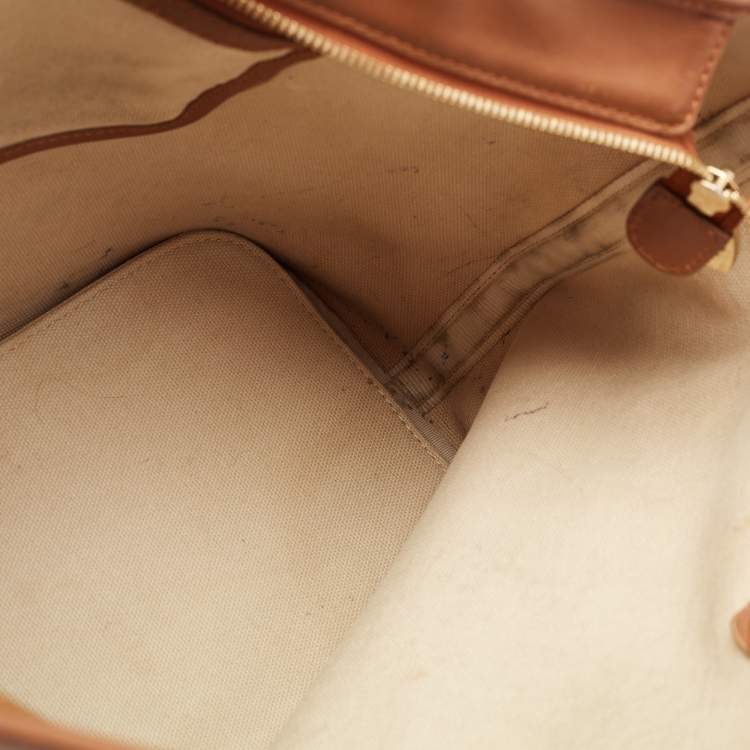 Pre Owned MCM Cognac Visetos Coated Canvas Tote