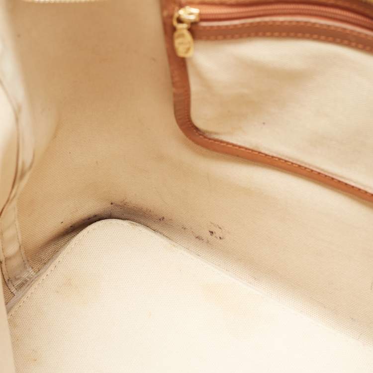 Pre Owned MCM Cognac Visetos Coated Canvas Tote