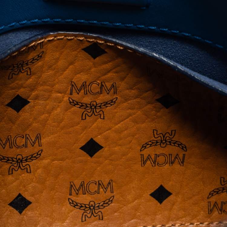 Pre Owned MCM Blue Leather Mini Milla Park Avenue Tote