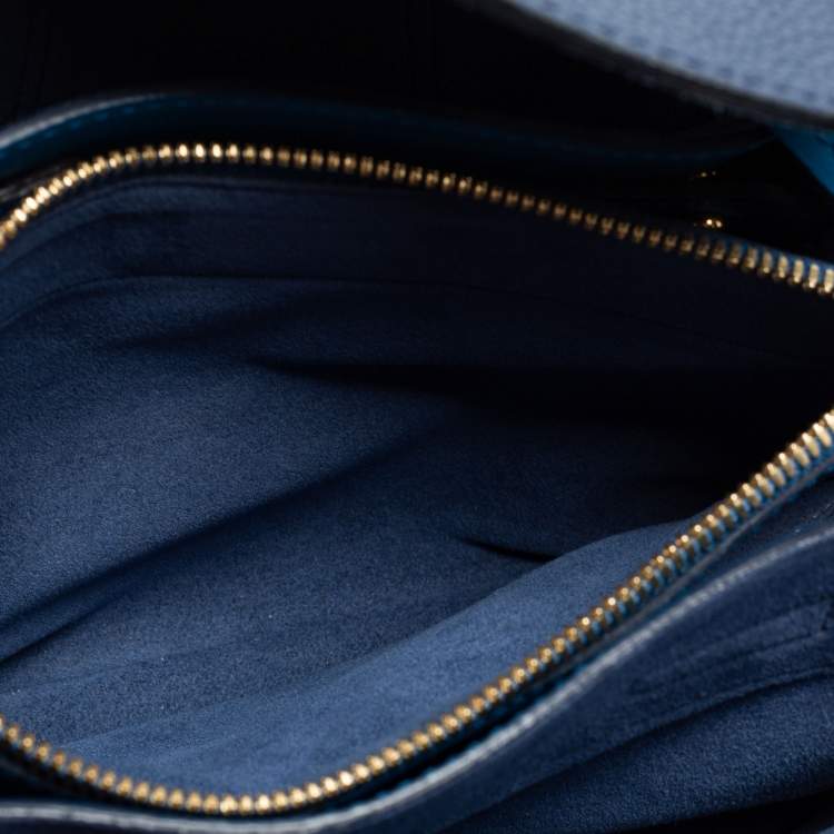 Pre Owned MCM Blue Leather Mini Milla Park Avenue Tote