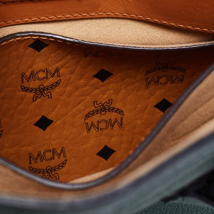 Pre Owned MCM Green Leather Mini Milla Park Avenue Tote