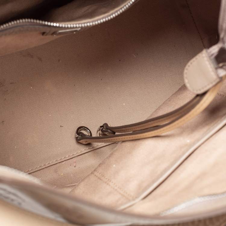 مملوكة مسبقًا MCM Grey Monogram Leather Shoulder Bag