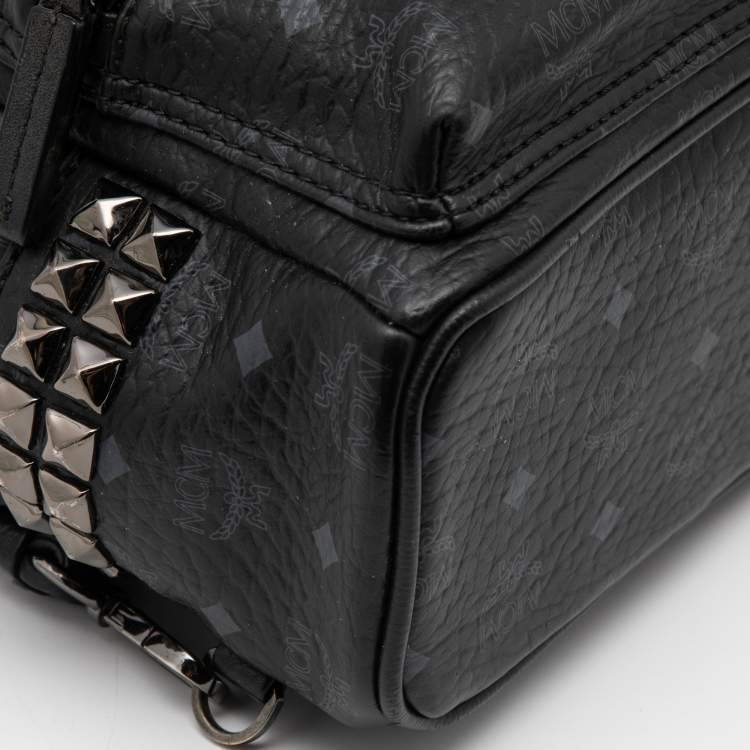 Pre Owned MCM Black Visetos Coated Canvas And Leather X-Mini Stark Bebe Boo Backpack