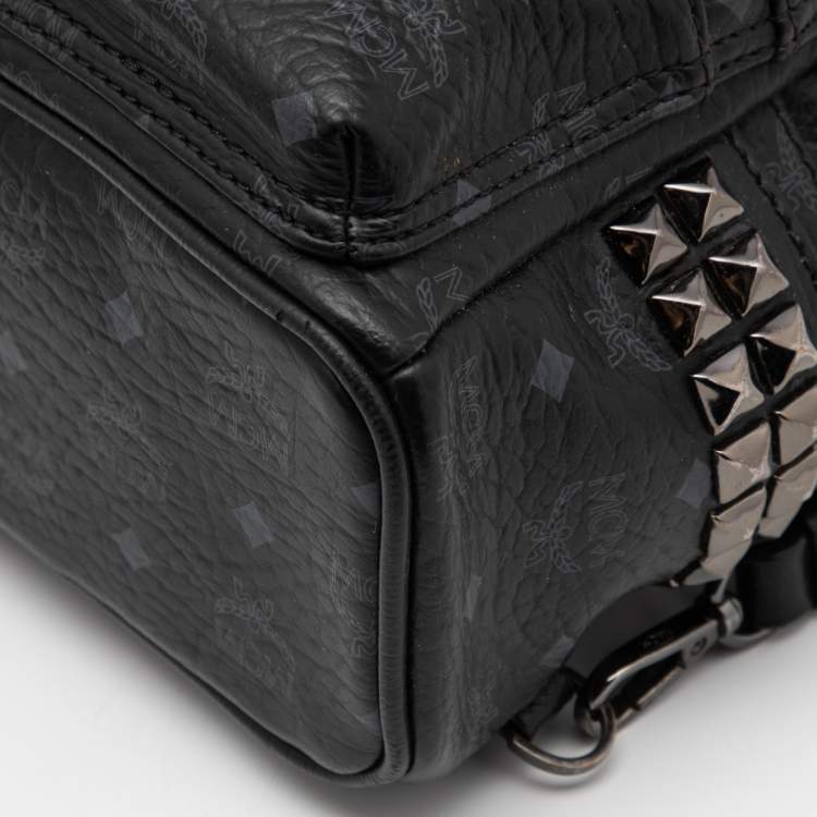 Pre Owned MCM Black Visetos Coated Canvas And Leather X-Mini Stark Bebe Boo Backpack