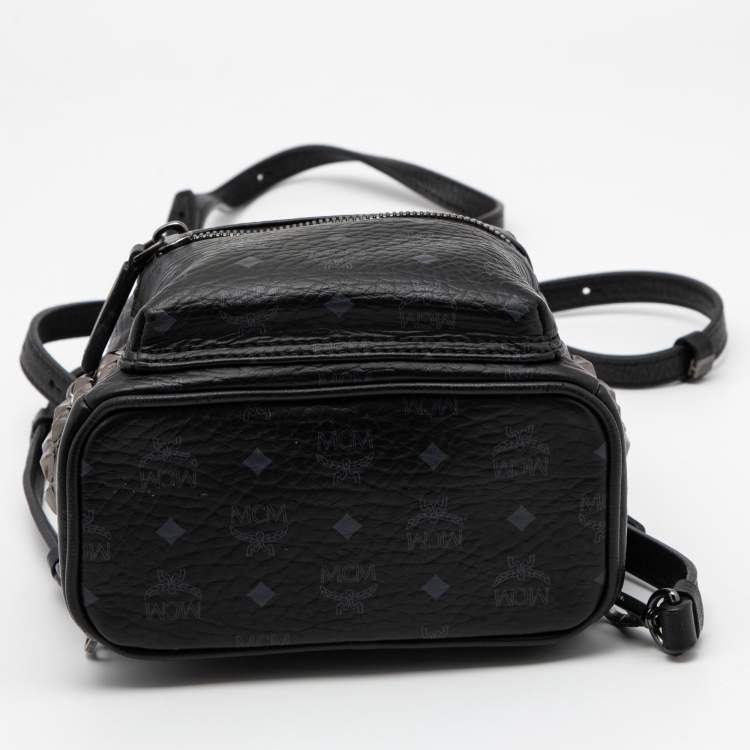 Pre Owned MCM Black Visetos Coated Canvas And Leather X-Mini Stark Bebe Boo Backpack