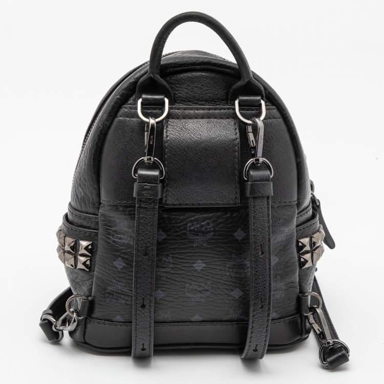 Pre Owned MCM Black Visetos Coated Canvas And Leather X-Mini Stark Bebe Boo Backpack