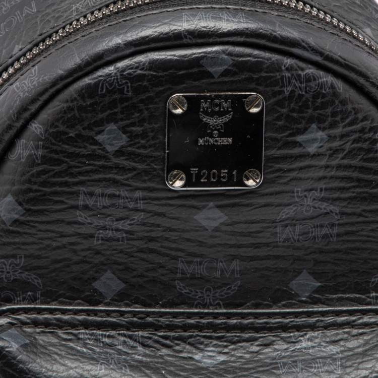Pre Owned MCM Black Visetos Coated Canvas And Leather X-Mini Stark Bebe Boo Backpack