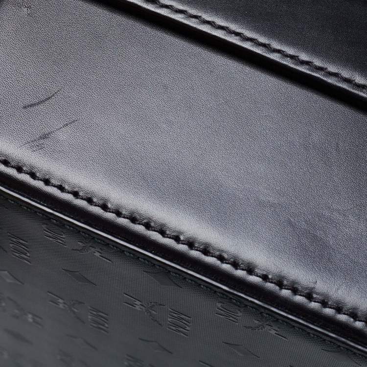 Pre Owned MCM Black Visetos Coated Canvas and Leather Berlin Box Bag