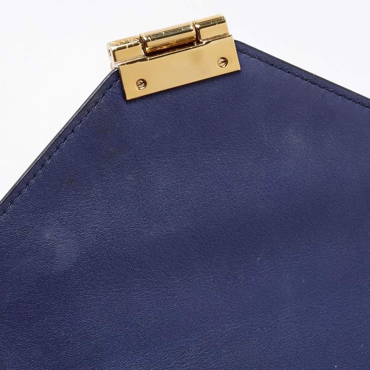Pre Owned MCM Navy Blue Leather Small Patricia Crossbody Bag