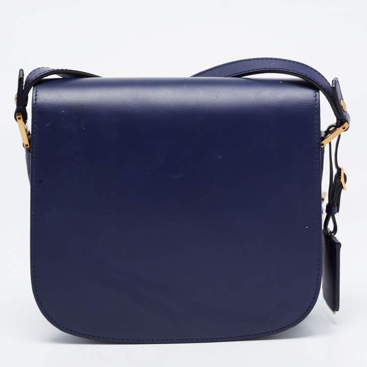Pre Owned MCM Navy Blue Leather Small Patricia Crossbody Bag