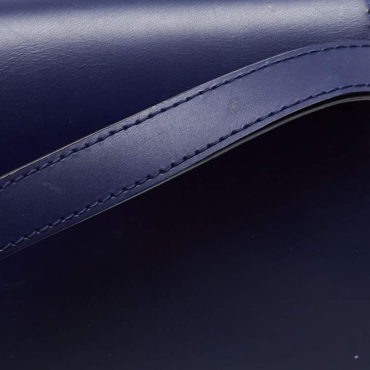 Pre Owned MCM Navy Blue Leather Small Patricia Crossbody Bag