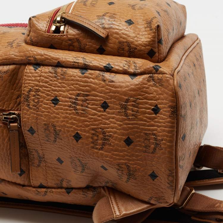 Pre Owned MCM Brown Visetos Coated Canvas and Leather Backpack