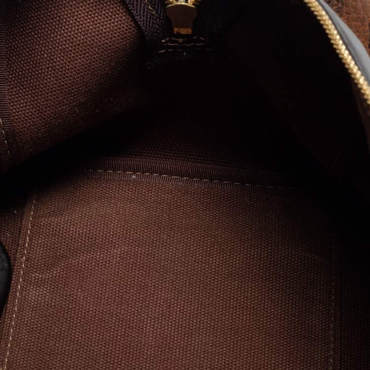 مملوكة مسبقًا MCM BLack/ Cognac Visetos Coated Canvas and Leather Tote