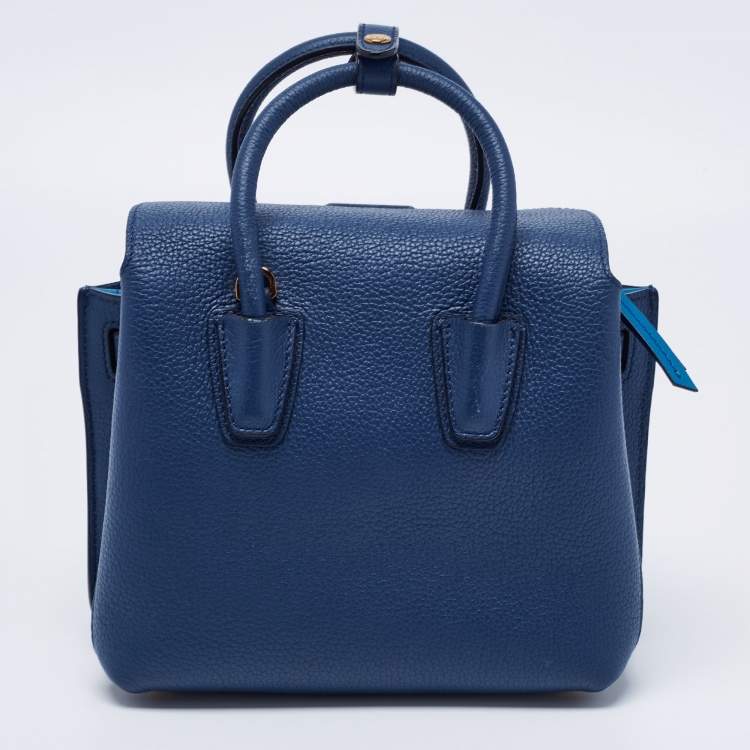 Pre Owned MCM Blue Leather Mini Milla Park Avenue Tote
